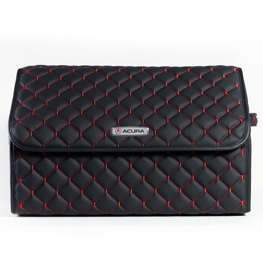 Сумка-органайзер с лого Acura в багажник CarsBAG Экокожа 30x50x30 см Черно-красный (acb-1036-1-30х50х30-013)