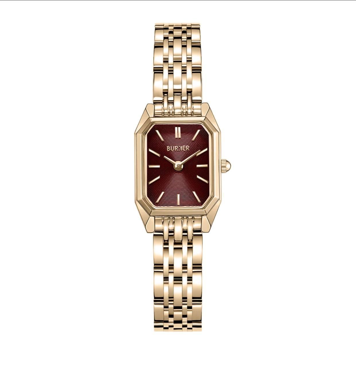 Наручний годинник жіночий Burker Isabell Petite Gold/Burgundy (38427283)