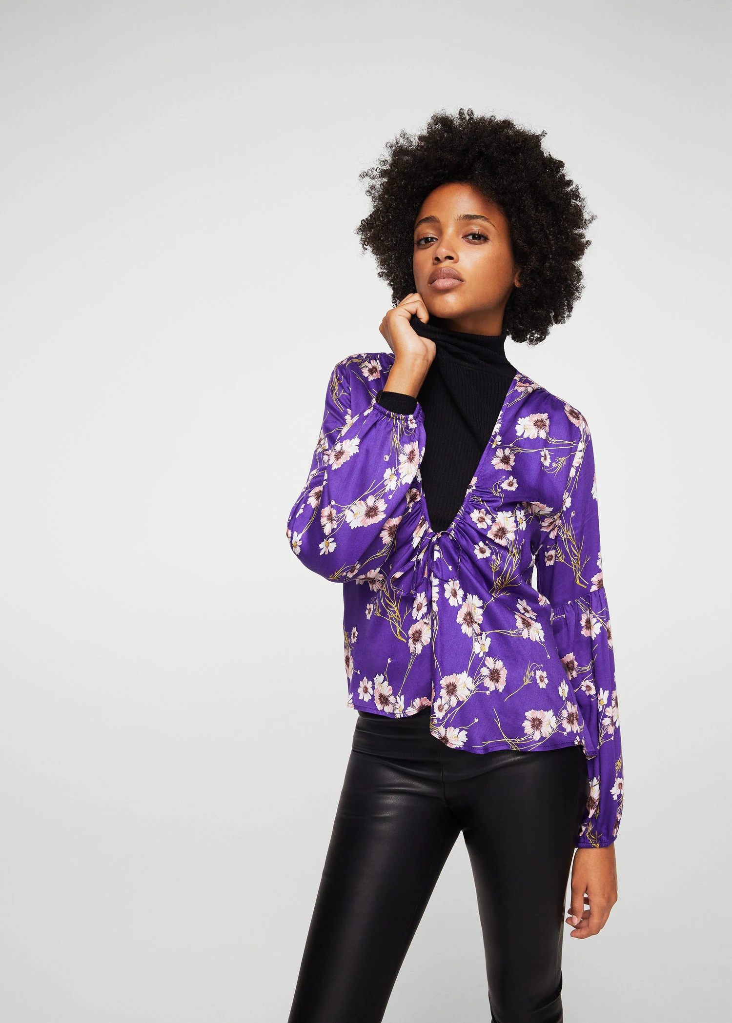 Блузка Mango S Фиолетовый (2000000825083)