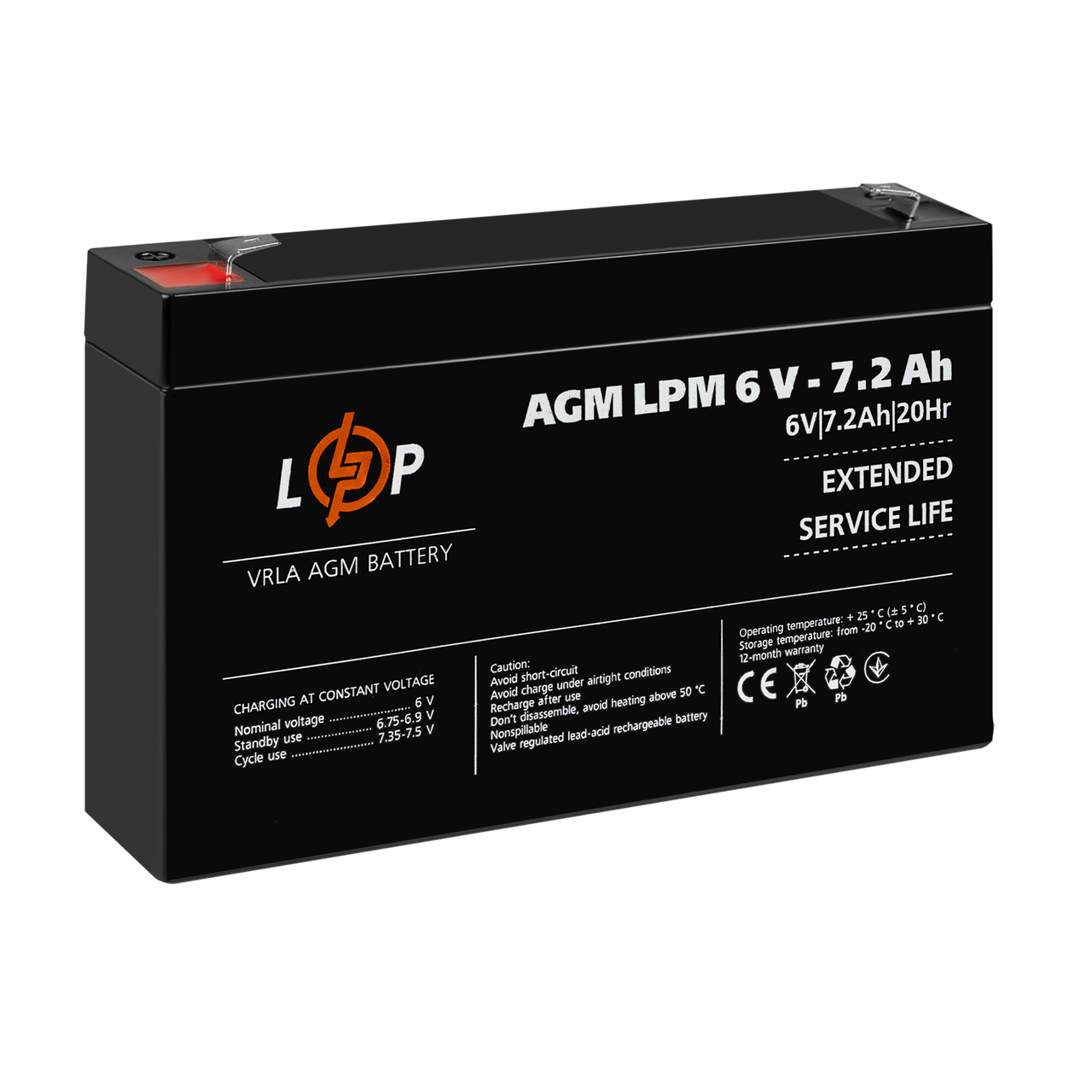 Аккумулятор AGM LPM 6V-7,2 Ah - фото 4