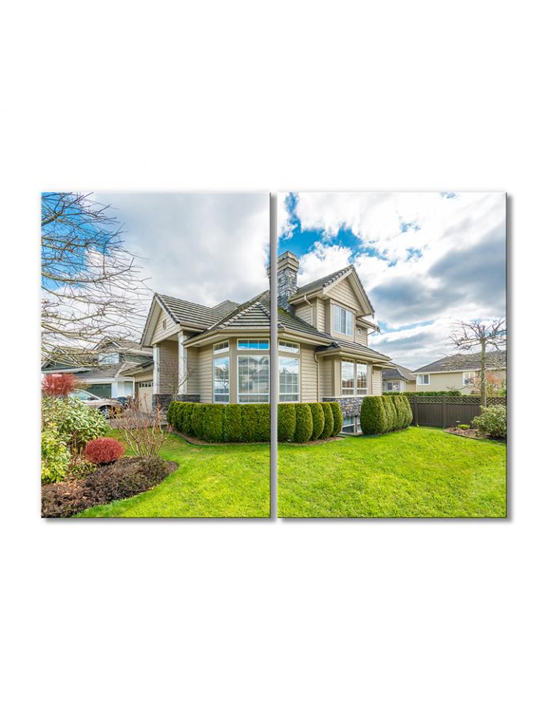 Картина модульная Семейный домик 2 модуля 90x135 см