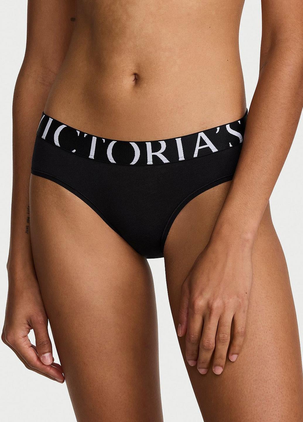 Трусики Victoria's Secret Exploded Logo Cotton Hiphugger M Черный (1440000433665QB4M)