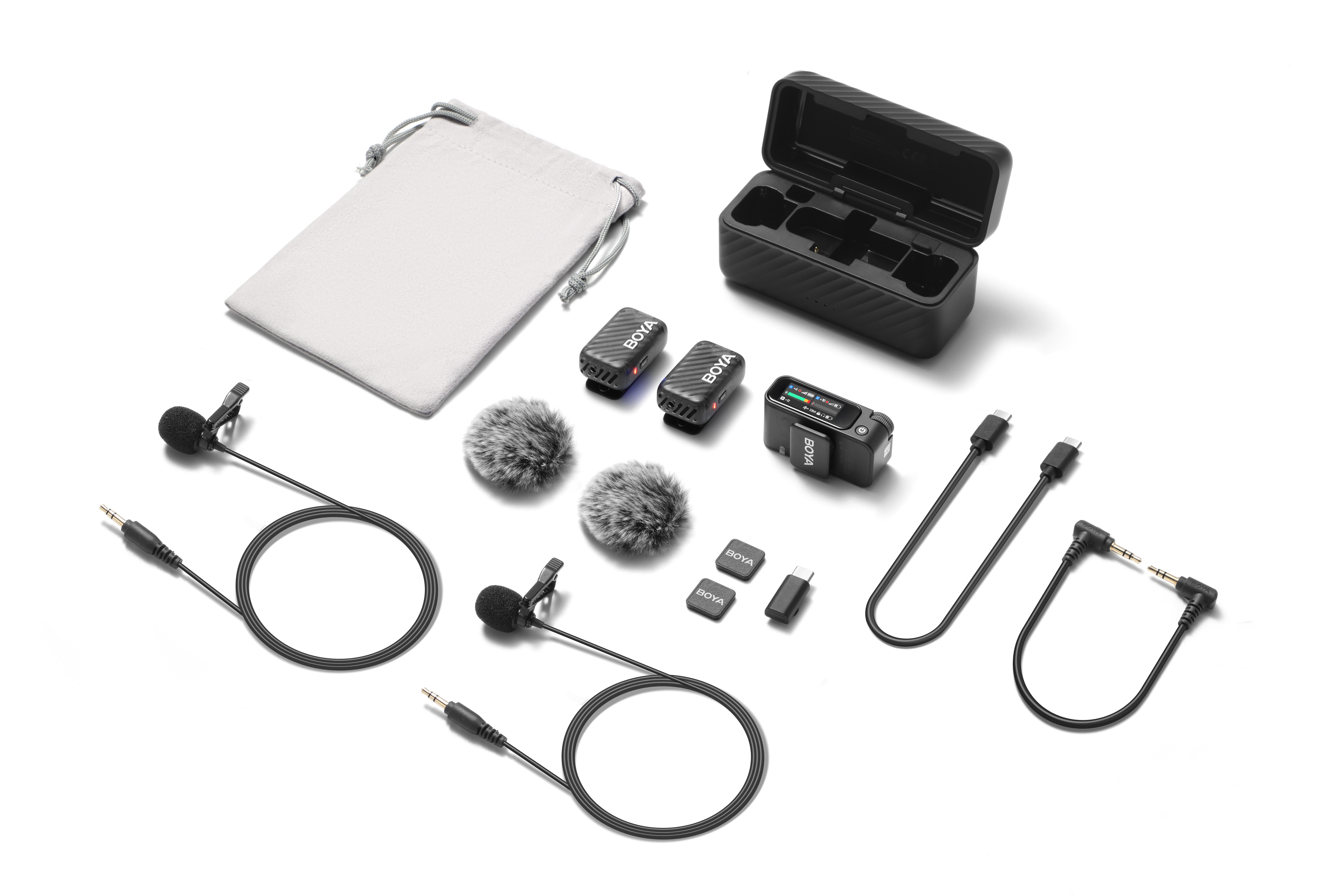 Микрофон петличный Boya BOYAMIC 2-01 2025 Type-C+3,5 мм TRS с зарядным кейсом и проводными микрофонами (50055) - фото 16 Микрофон петличный Boya BOYAMIC 2-01 2025 Type-C+3,5 мм TRS с зарядным кейсом и проводными микрофонами (50055) - фото 16