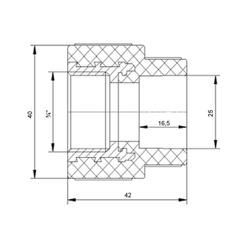 Муфта PPR Blue Ocean 25х3/4" ВР (FRRS00006382) - фото 2 Муфта PPR Blue Ocean 25х3/4" ВР (FRRS00006382) - фото 2