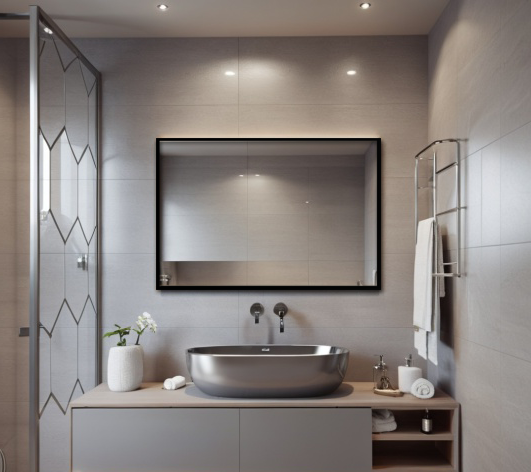 Дзеркало настінне у рамі Tobi Sho Melanie без підсвічування універсальне 500х700х20 мм Black