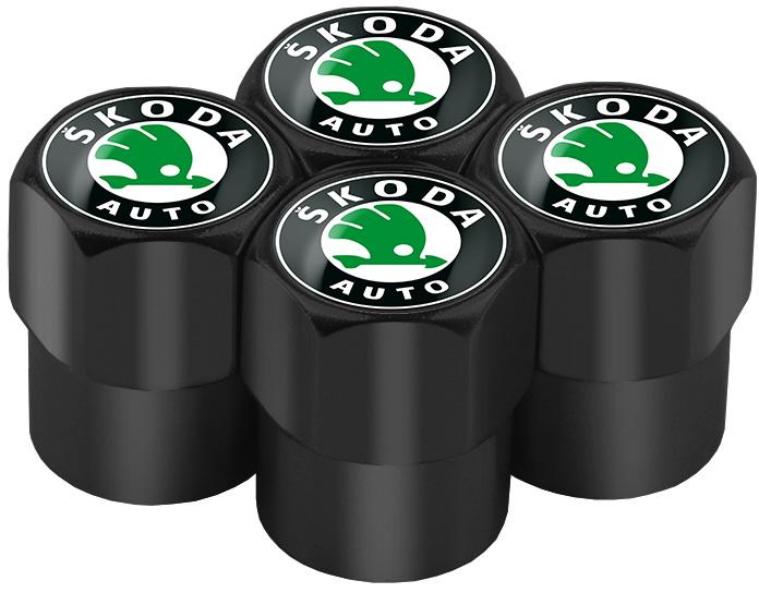 Колпачки на ниппель СlassyCap Skoda 4 шт. Black (12917)