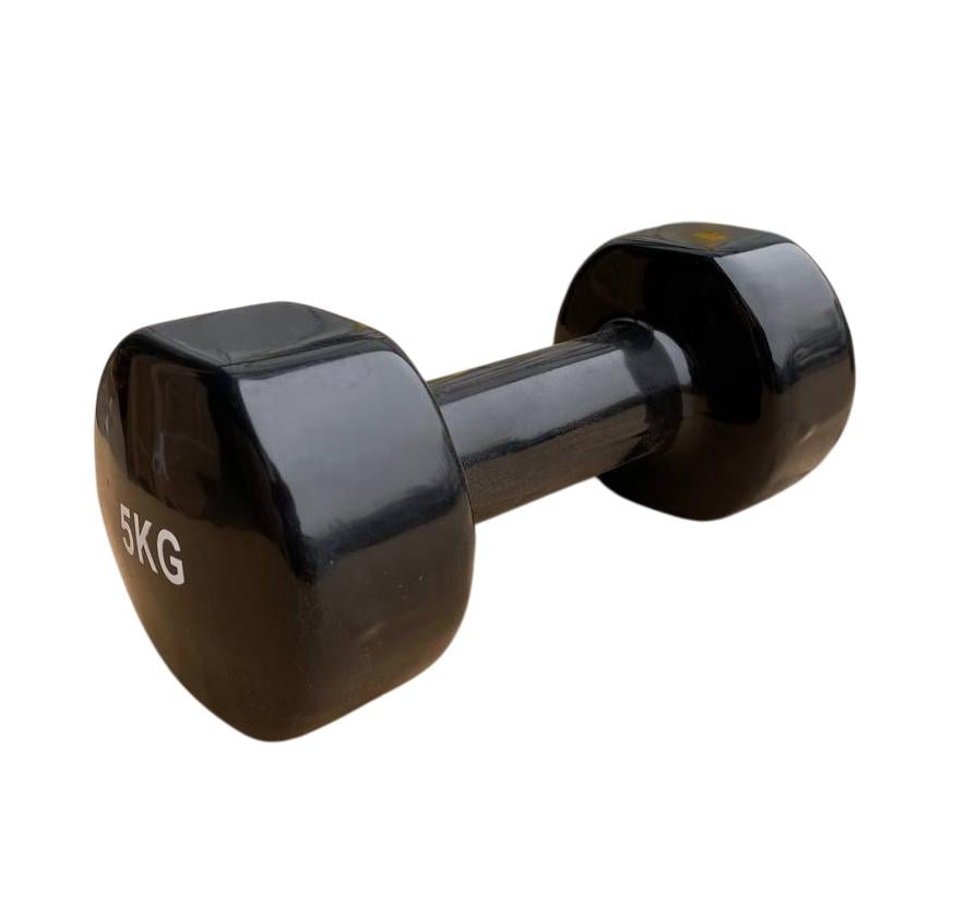 Гантель для фітнесу Generation Fitness FF51D3B з вініловим покриттям 5 кг Чорний (FF51D3B-5kg black)