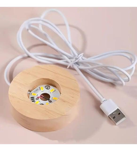 Ночник 3D светодиодный хрустальный шар Астронавт среди звезд светильник для детей питание от USB 6x6 см Теплый белый (D-0154) - фото 4