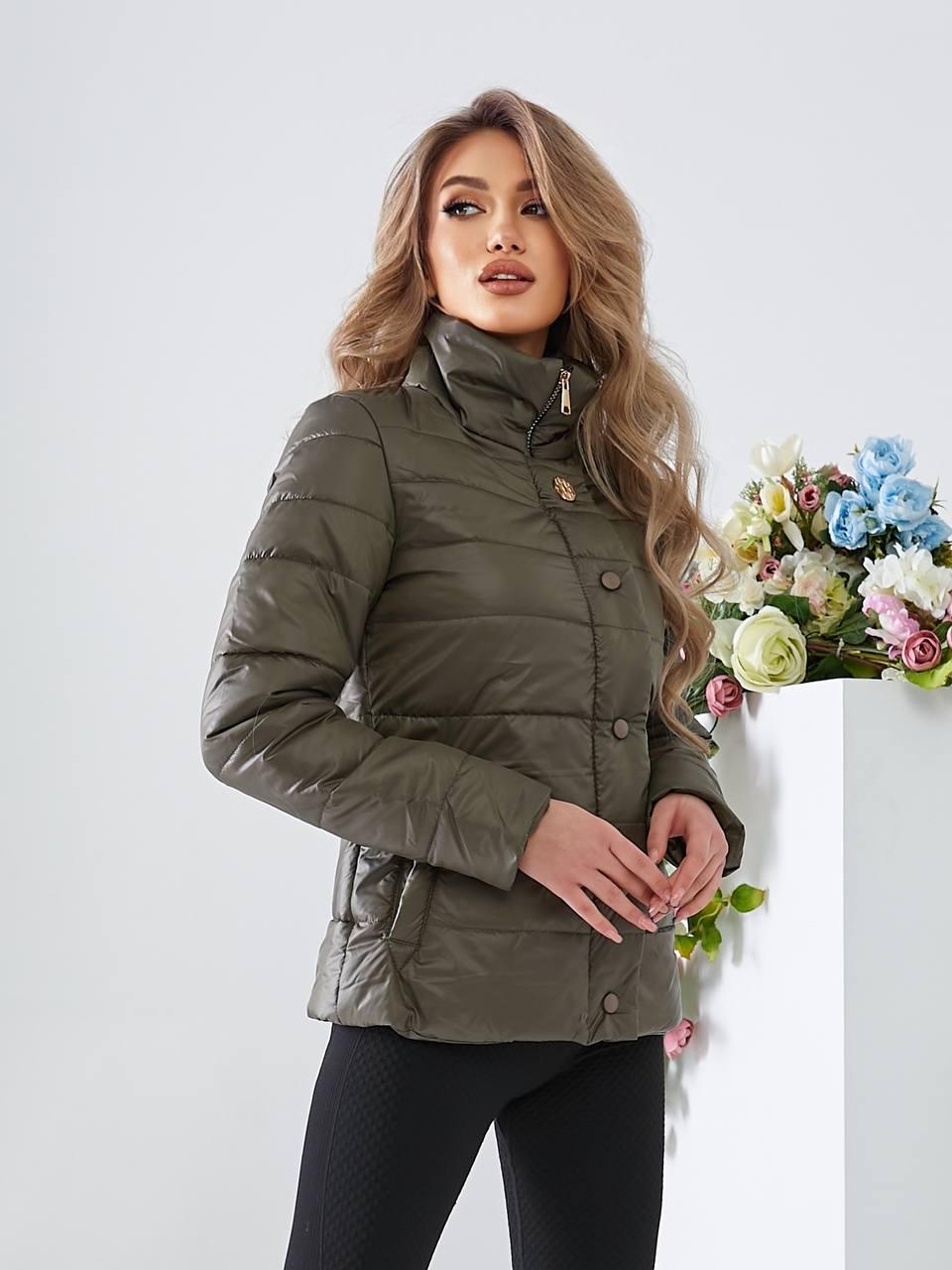 Куртка демисезонная Khan короткая р. 42 Хаки (Kh211)