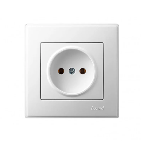 Розетка одинарная Lezard Lesya без заземления Белый (26339333)