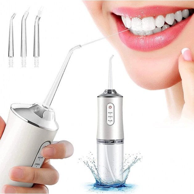 Портативний іригатор Oral Irrigator S3J2 200 мл із насадками White - фото 2