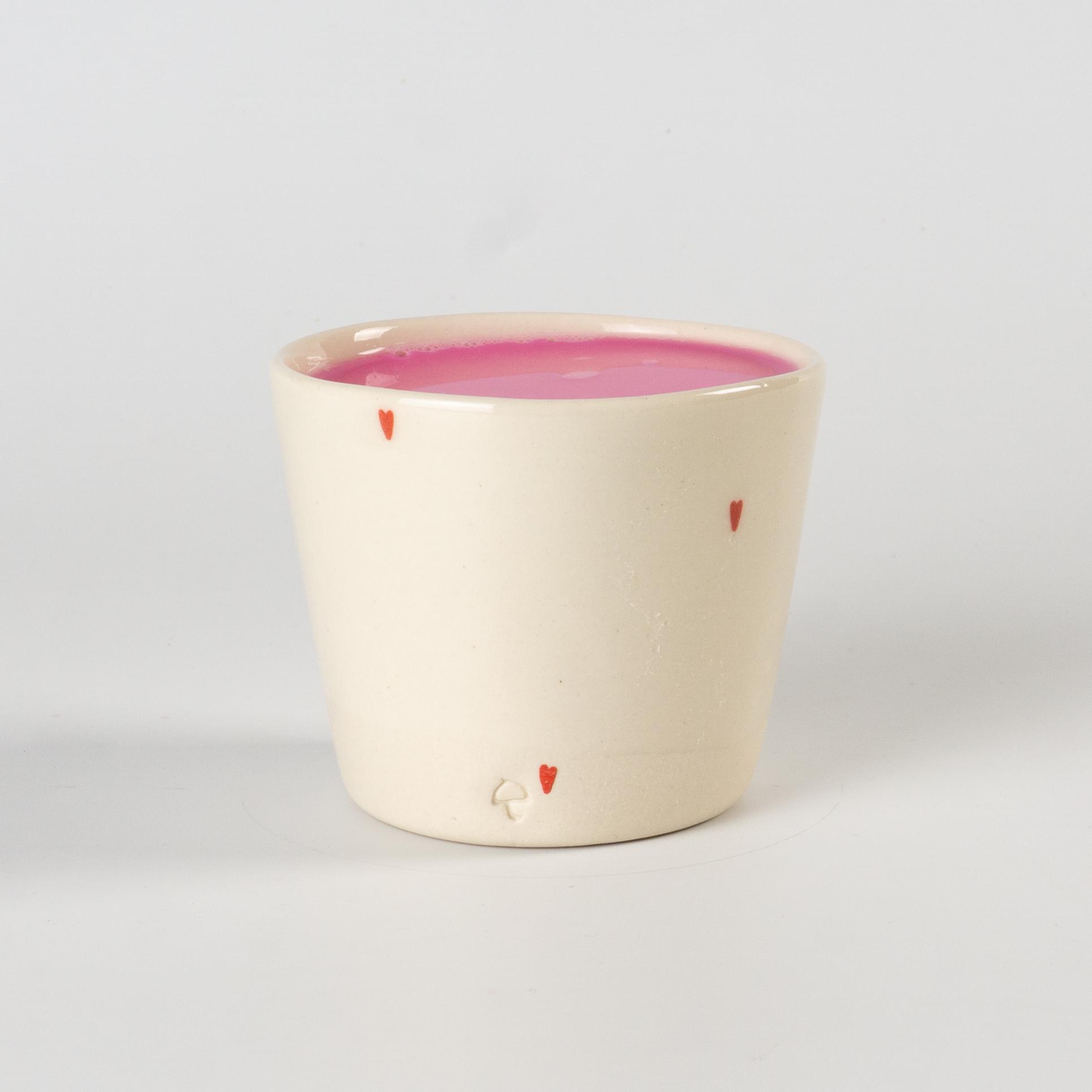 Стаканчик керамический с сердечками ручная работа полуфарфор 200 мл (PRS-GL-IMG-ONE-I-HEART) - фото 3
