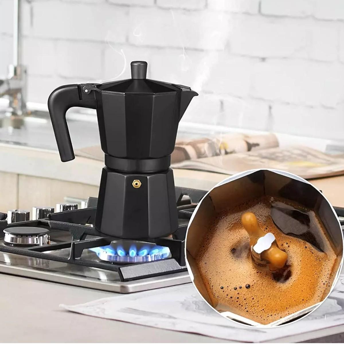 Гейзерная кофеварка A-PLUS на 3 чашки Black (3081) - фото 2 Гейзерная кофеварка A-PLUS на 3 чашки Black (3081) - фото 2