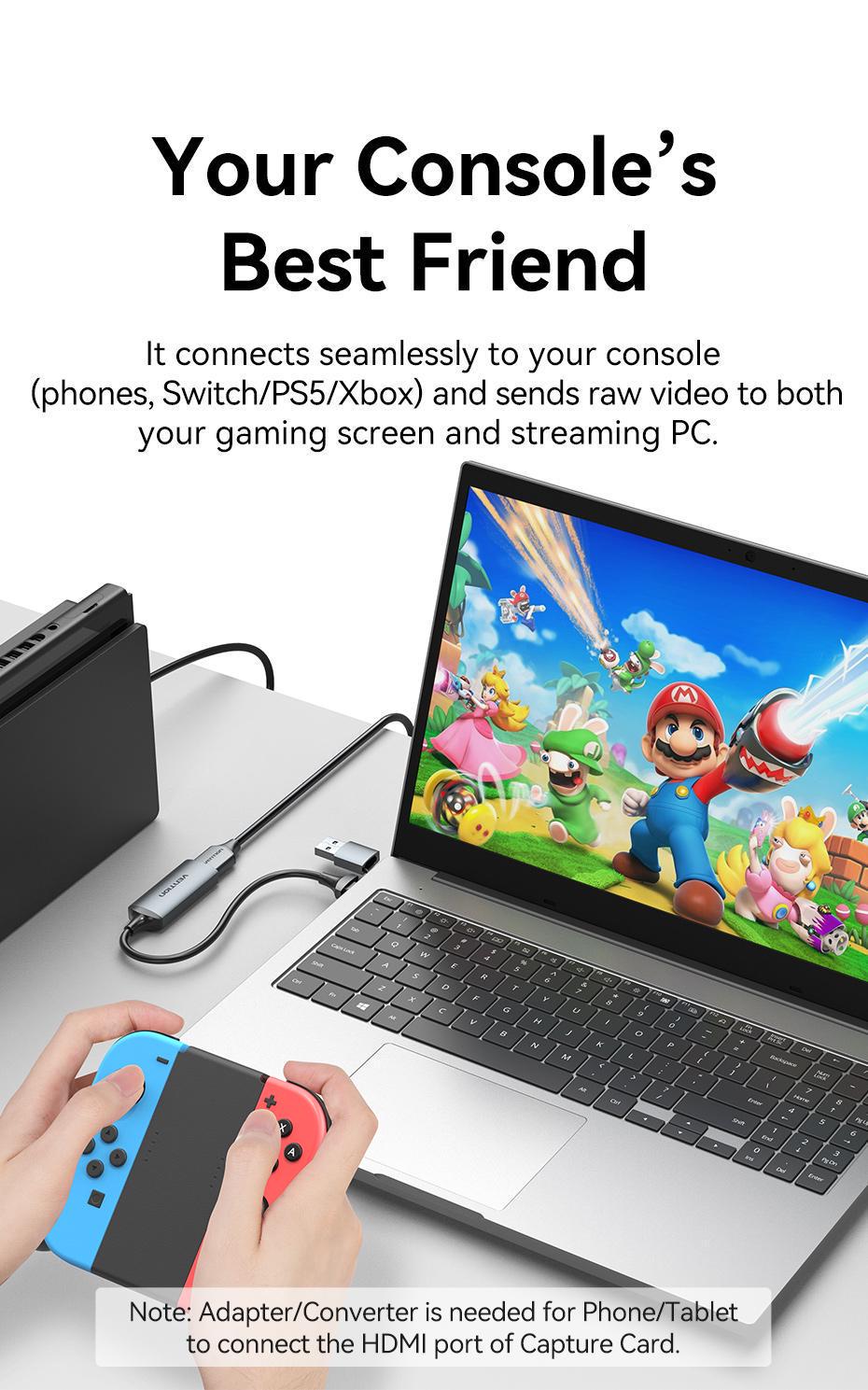 Карта видеозахвата Vention Type-C/USB-HDMI 1080p 60Гц режимы Черный (ACWHA) - фото 5 Карта видеозахвата Vention Type-C/USB-HDMI 1080p 60Гц режимы Черный (ACWHA) - фото 5