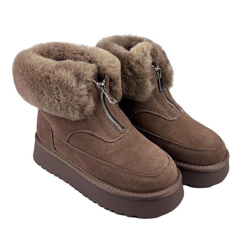 Угги женские замшевые на платформе 90081 p. 39 25-25,5 см Коричневый