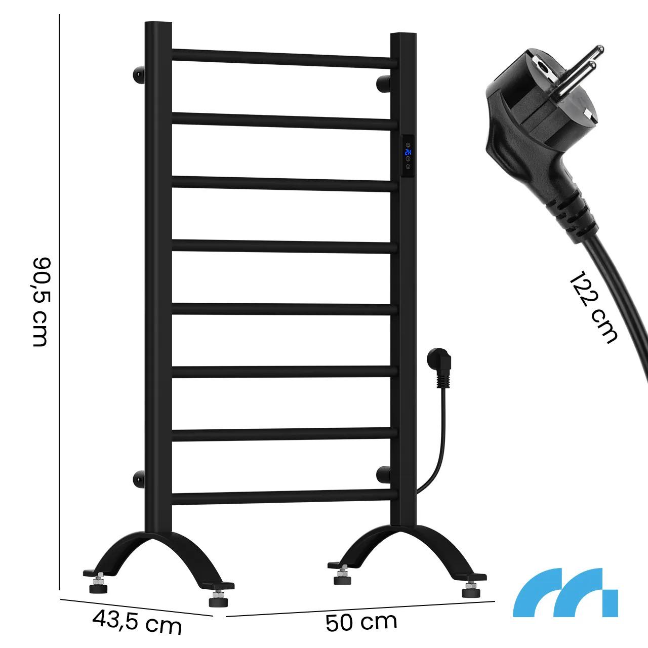 Електрична рушникосушка Maltec з термостатом і таймером 2в1 200W Black (BH200W) - фото 4