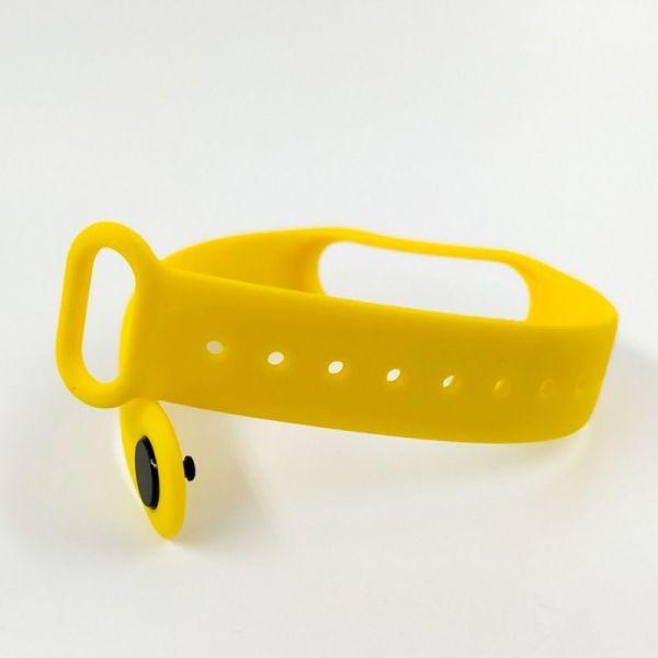 Силиконовый ремешок браслет для Mi Band 3/4 Yellow - фото 2