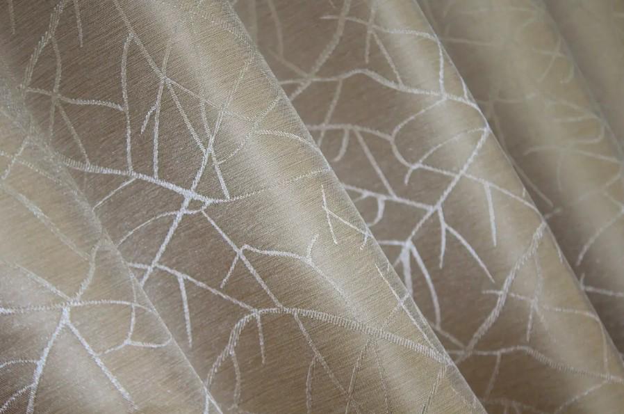 Комплект коротких штор 1,3х1,7 м 2 шт. Бежевий/Коричневий (033дк) - фото 6