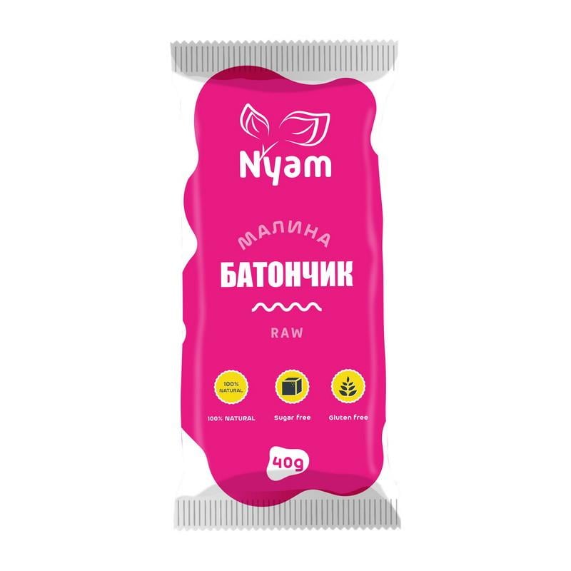 Углеводный батончик Nyam Raw Bar 40 г Малина (22078-01)