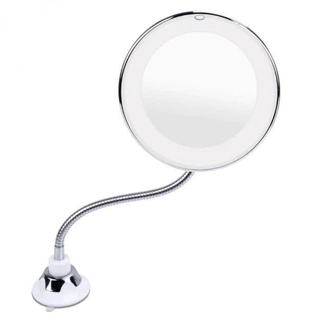 Зеркало светодиодное Ultra Flexible Mirror 10х для макияжа с присоском на гибкой ножке (32927677)