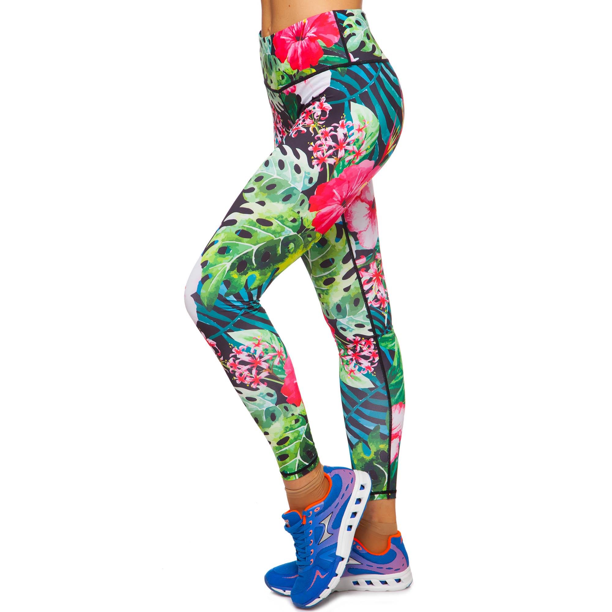 Лосины женские с принтом DOMINO YH104 M Зеленый/Розовый (YH104_M)