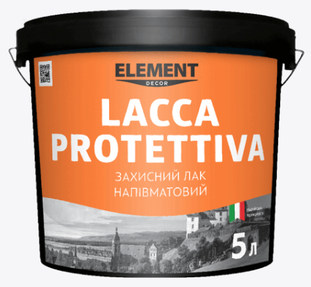 Лак защитный Element Decor Lacca protettiva акриловый полуматовый 5 л