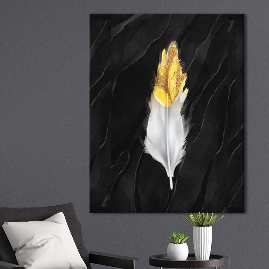 Картина для интерьера Золотое перо 107x80 см (P0411)