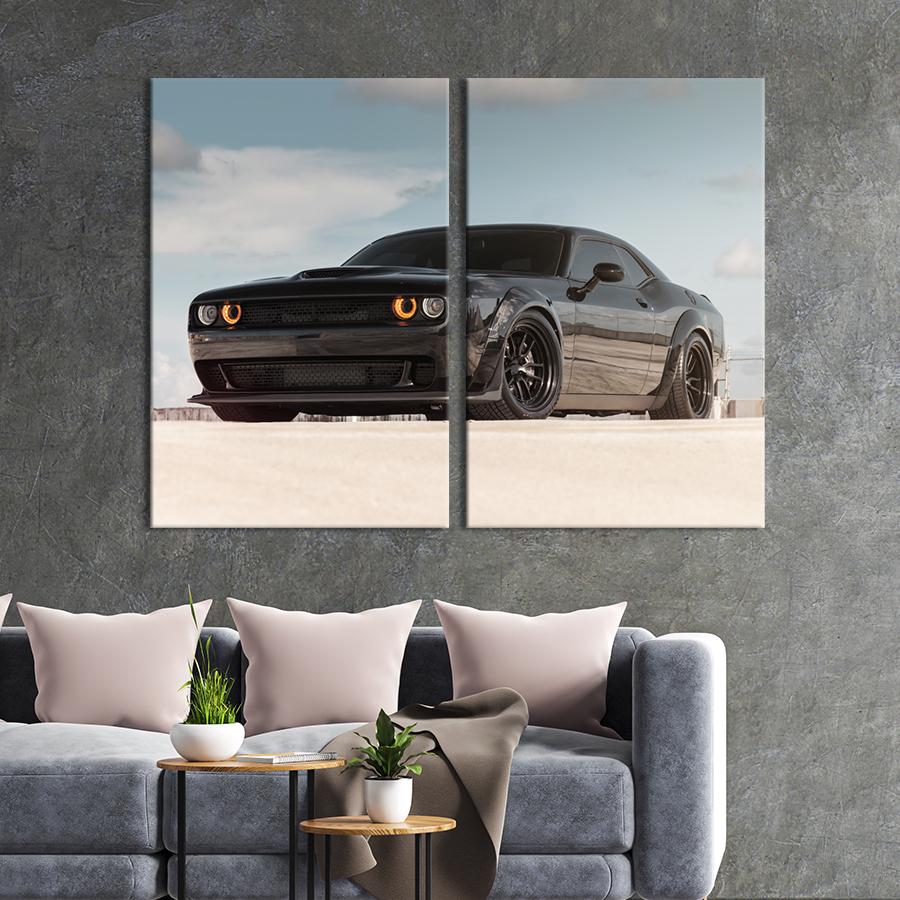 Картина на холсте Чёрный Dodge 71x51 см (1313-2)