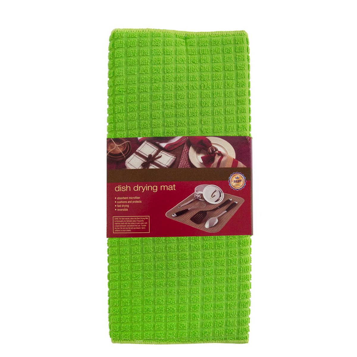 Коврик для посуды впитывающий Dish drying mat 38х50 см Салатовый (1001890-LightGreen) - фото 1