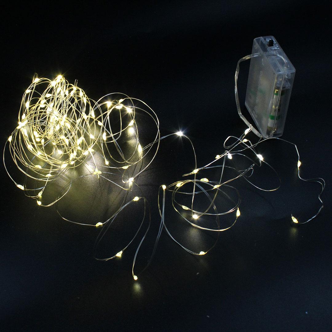 Гирлянда линейная Xmas 200 Led WW Copper Battery box Белый (1634105093)