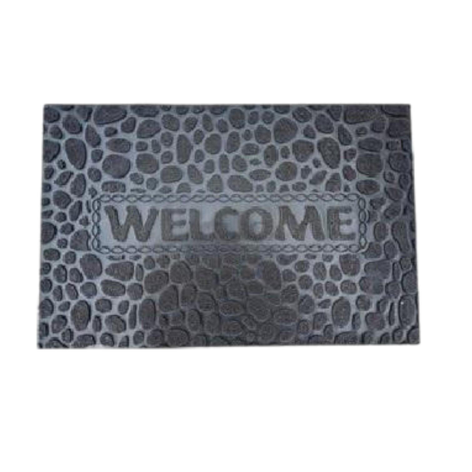 Килимок для вхідної зони Welcome на гумовій основі нековзний 45х75 см Сірий (147-46-к0021) Килимок для вхідної зони Welcome на гумовій основі нековзний 45х75 см Сірий (147-46-к0021)