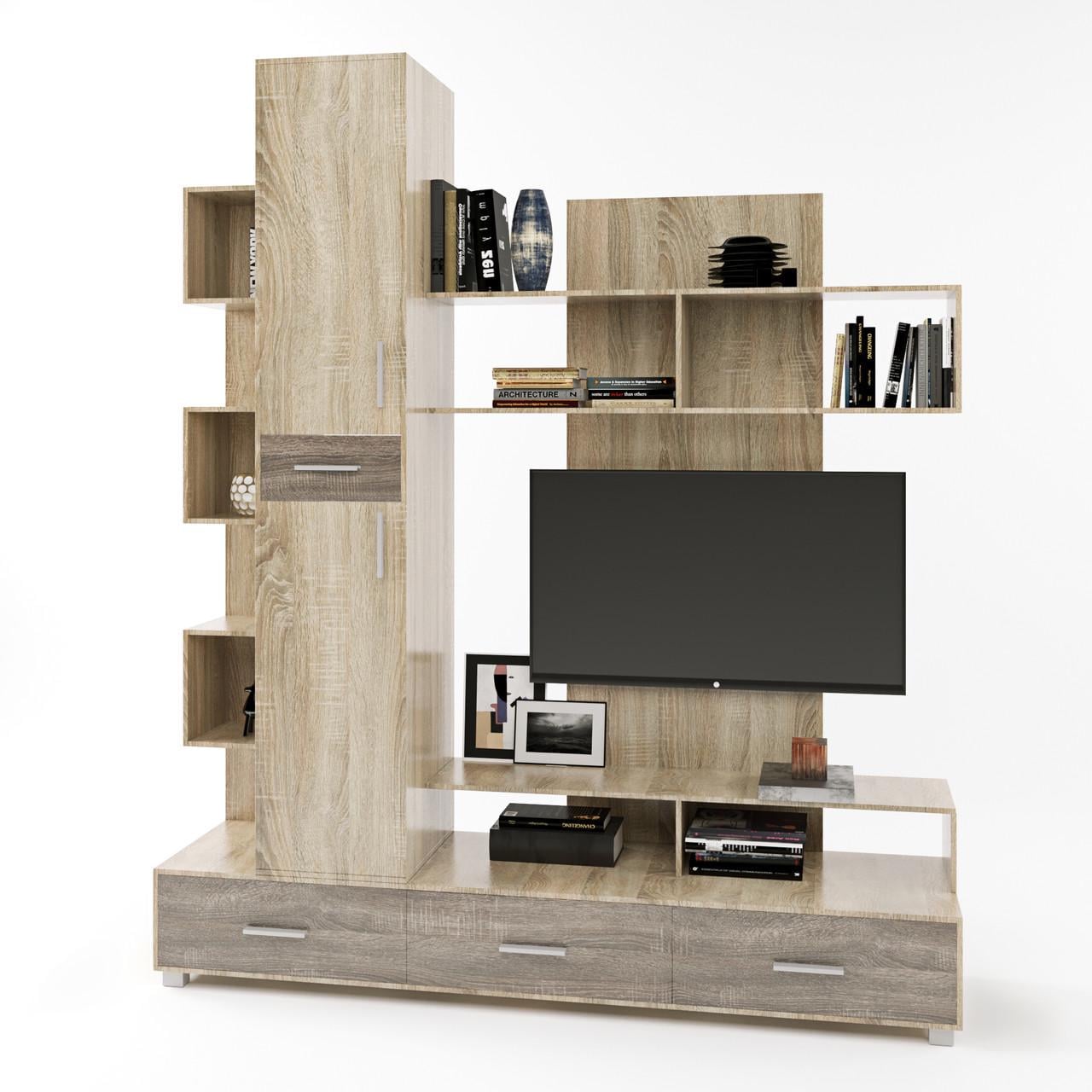 Стінка для вітальні Еверест Бриз Сонома/Трюфель (DTM-2249)