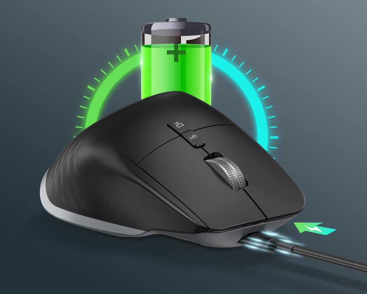 Миша бездротова Gamous M10 Bluetooth ігрова безшумна з акумулятором та підсвічуванням 2,4G Black - фото 6