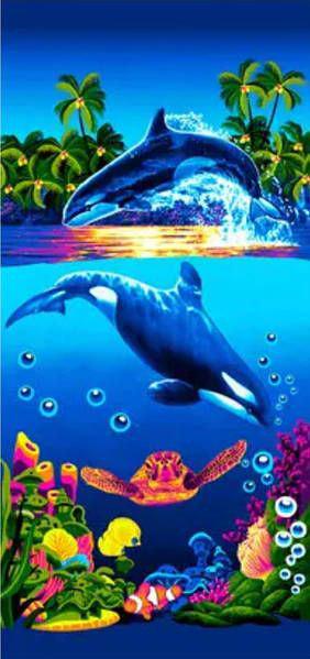 Полотенце пляжное Морская прогулка велюр-махра 70х140 см (1169)