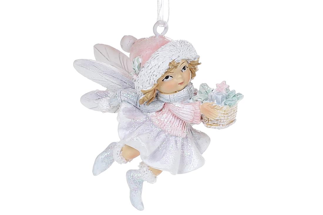Декоративная подвеска Bonadi Фея с подарком 7 см Розовый (707-935)