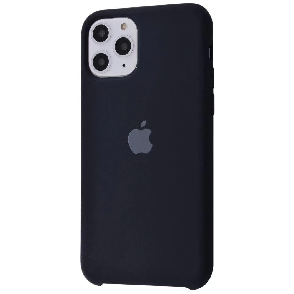 Силиконовый Чехол Накладка Silicone Case для iPhone 11 Pro Max Закрытый низ Black