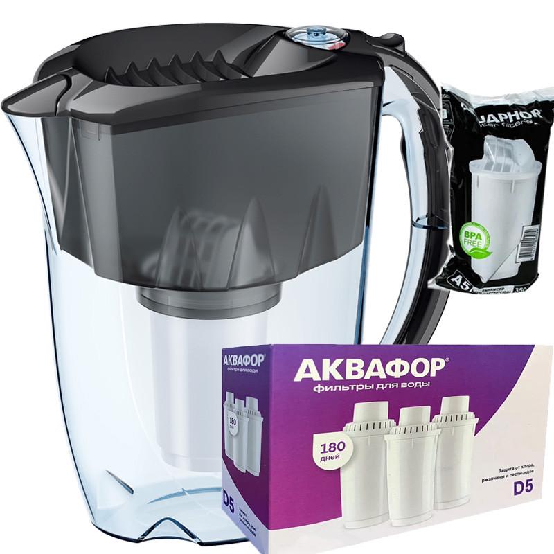 Фильтр-кувшин Аквафор Престиж А5 три модуля D5 Черный (1859344405)