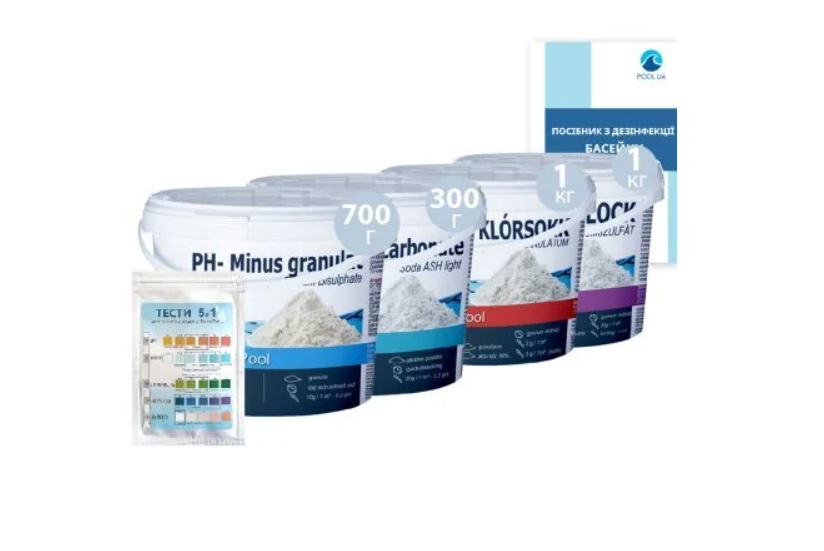 Набор комплексный для корректировки баланса воды InPool Аква Аптечка 13-27 м3 (132-9-80512) Набор комплексный для корректировки баланса воды InPool Аква Аптечка 13-27 м3 (132-9-80512)
