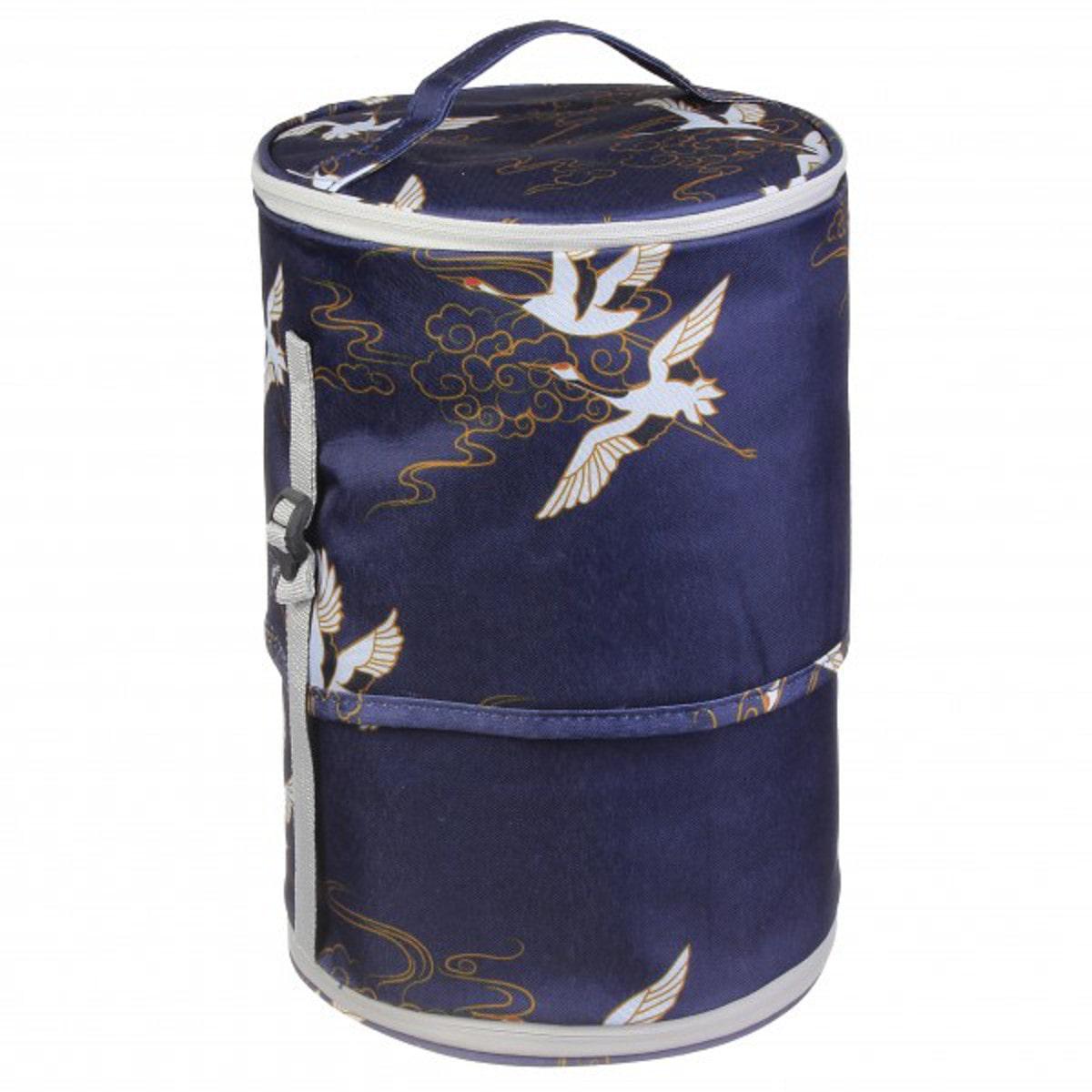 Ланч-бокс Журавли круглый с регулировкой высоты Синий - фото 3 Ланч-бокс Журавли круглый с регулировкой высоты Синий - фото 3