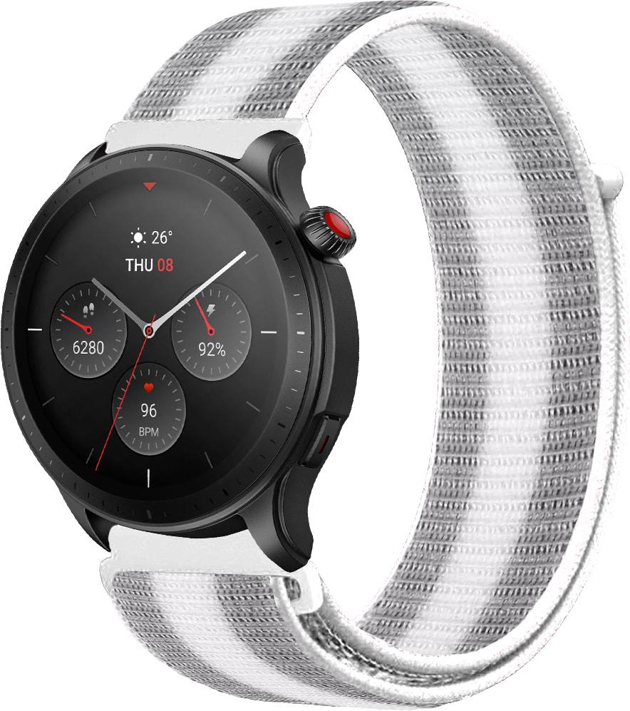 Ремешок нейлоновый Sport Loop для Amazfit GTR 4 22 мм Silver/White (31091-58)