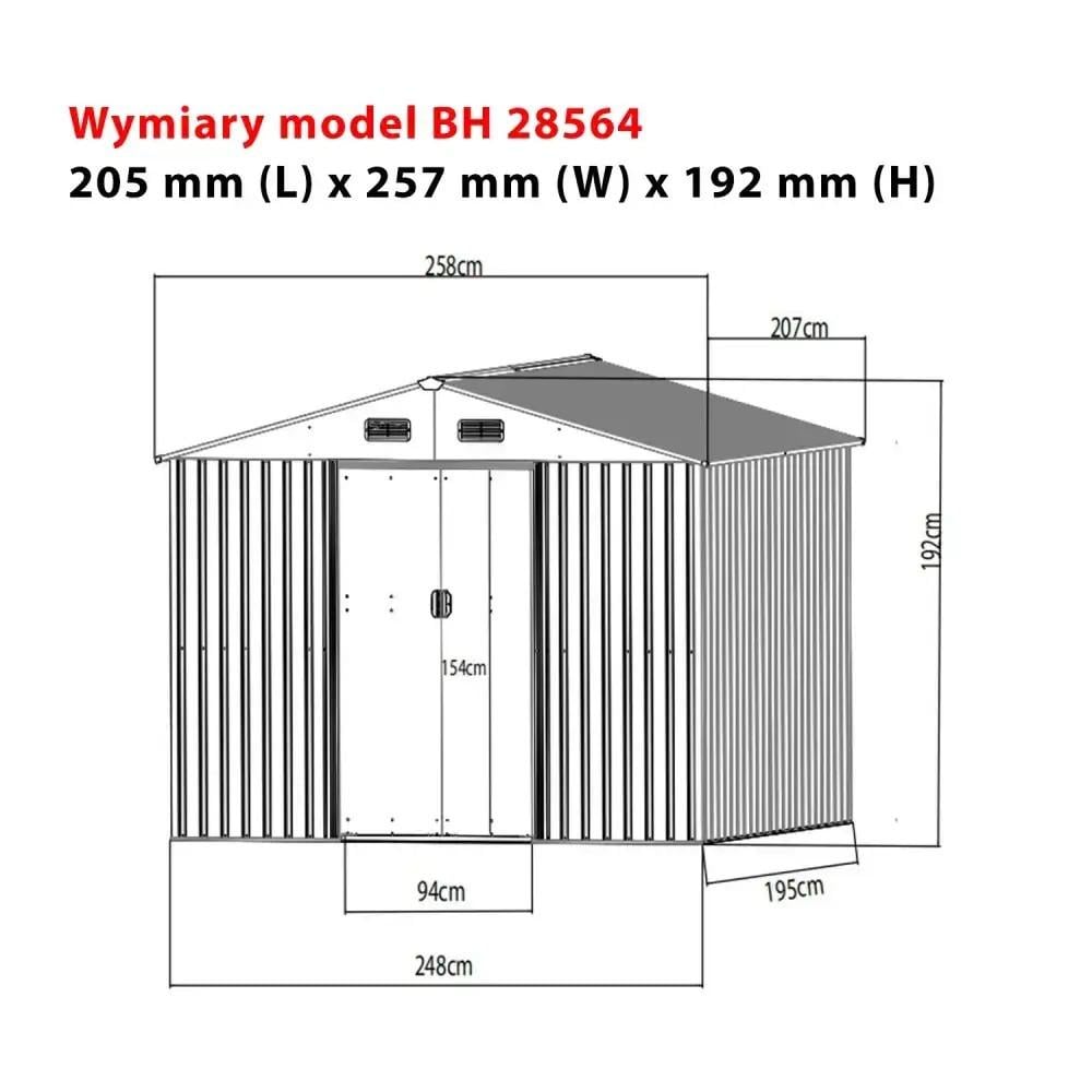 Садовий будиночок Bass Polska BH 28560 2х2,6х1,9 м Сірий (28560) - фото 5