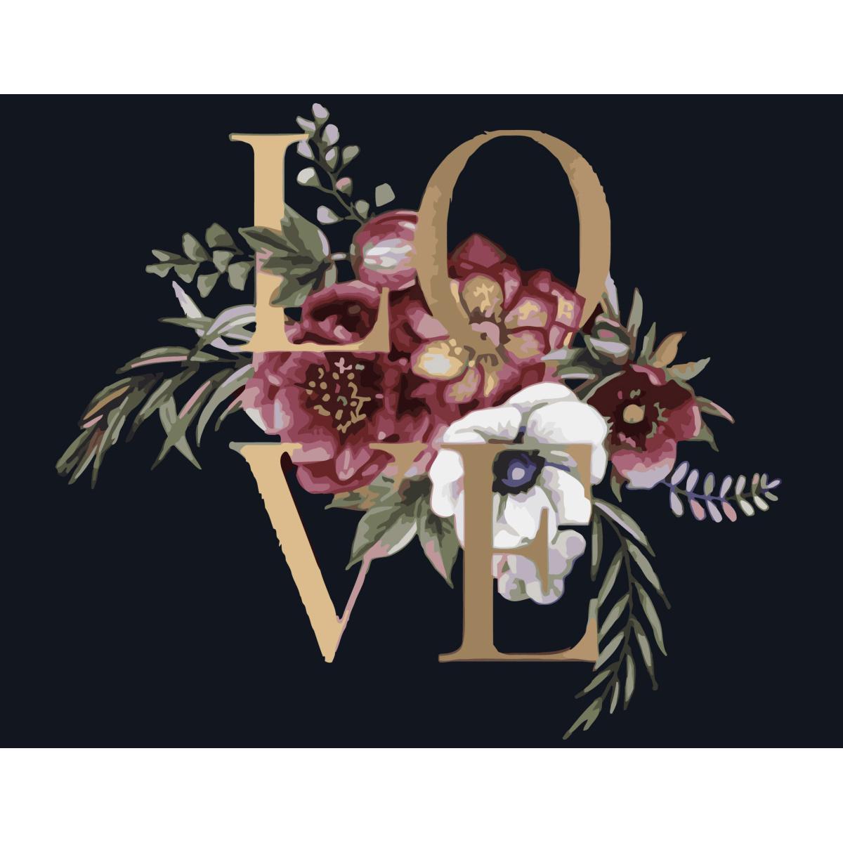 Картина по номерам Strateg Премиум LOVE с лаком 40х50 см (SY6782)