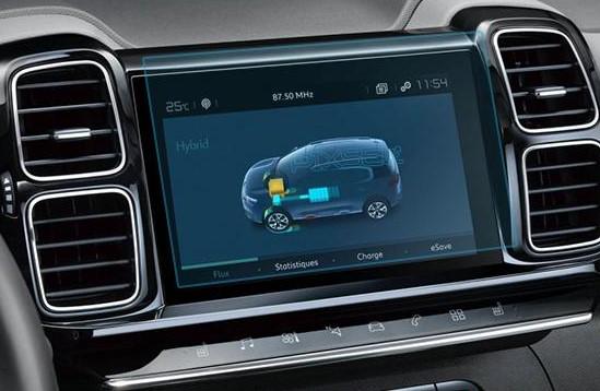 Стекло защитное Pixsel гибридный глянец на монитор Citroen C5 Aircross 9,2“ 2018-2022