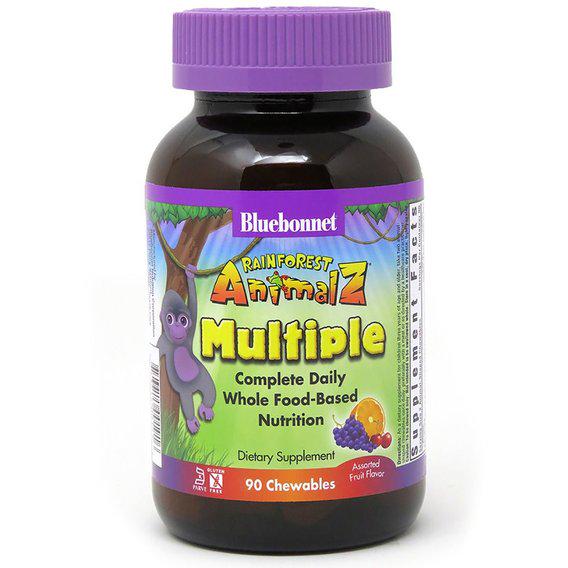 Витаминно-минеральный комплекс Bluebonnet Nutrition Rainforest Animalz Multiple Complete Daily 90 Chewables Assorted Fruit Flavor (BLB0190)