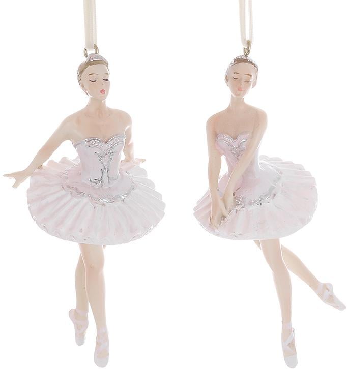 Фигурки подвесные Балерины в розовом полистоуне 4 шт. 13 см