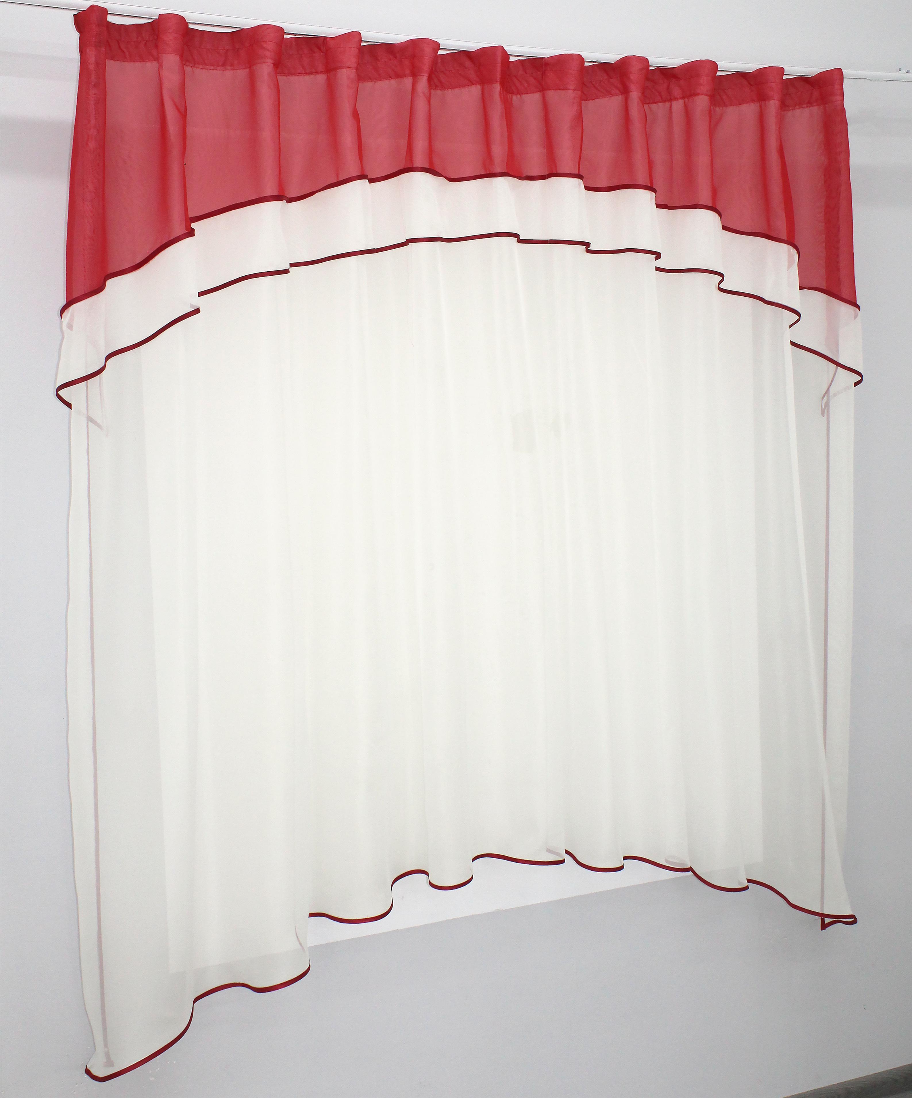 Гардина кухонна VR-Textil № 036к арка 280х170 см Молочний/Червоний (52-0243) - фото 2 Гардина кухонна VR-Textil № 036к арка 280х170 см Молочний/Червоний (52-0243) - фото 2