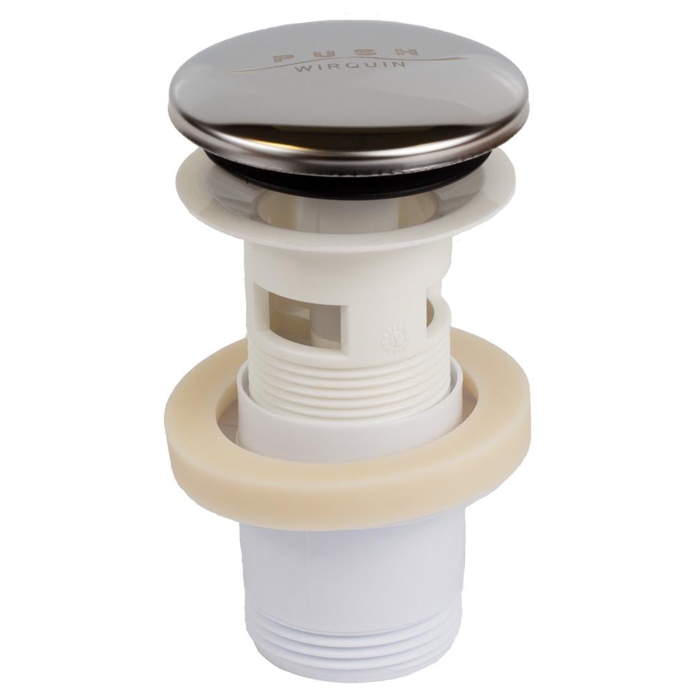 Донный клапан нажимной для раковины WIRQUIN 9545800 с переливом Сатин (223933)