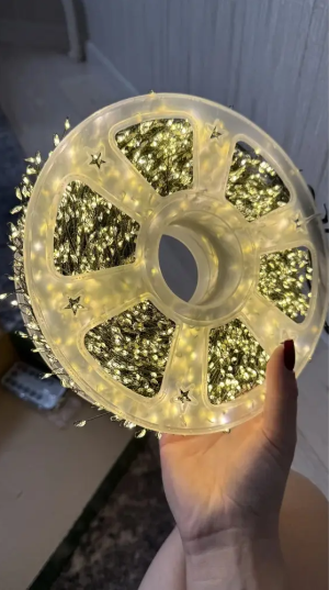 Гірлянда феєрверк-мішура хвойна лапа USB/мережа 1500 LED 50 м зелений дріт Теплий білий (Mishura -50) - фото 8 Гірлянда феєрверк-мішура хвойна лапа USB/мережа 1500 LED 50 м зелений дріт Теплий білий (Mishura -50) - фото 8