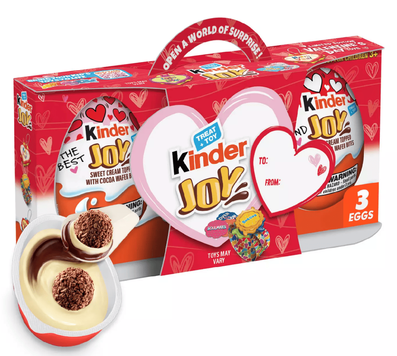 Шоколадні яйця Kinder Joy Valentine's Day Edition Eggs 3 шт. х 20 г (2914416539)