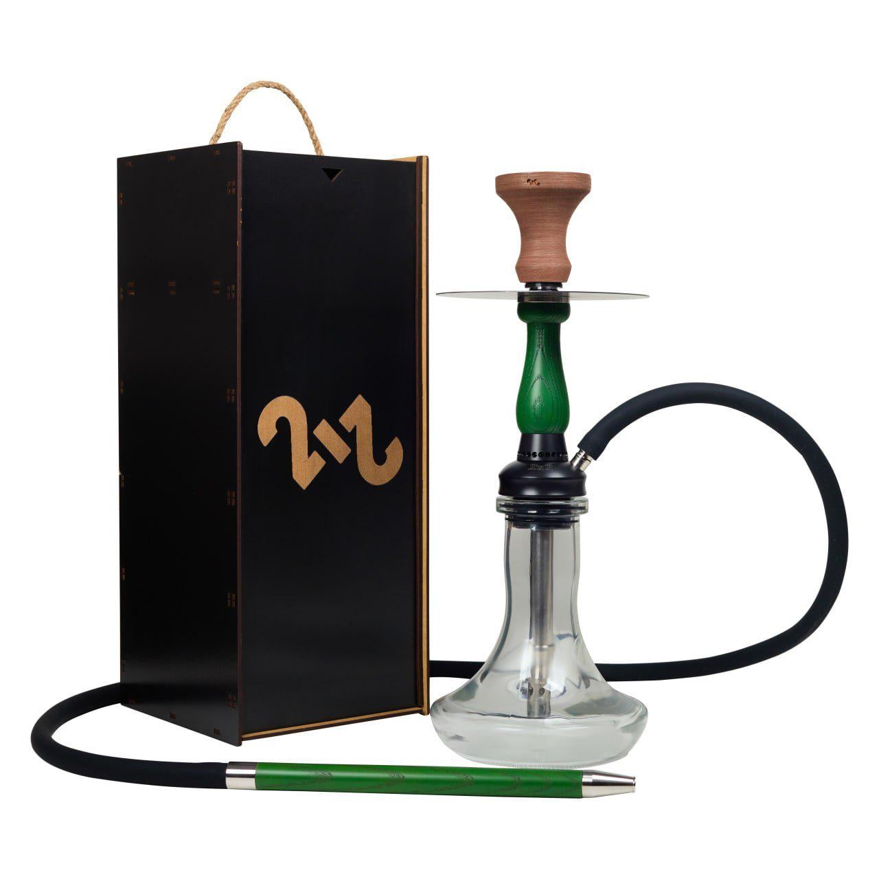 Кальян 2х2 Hookah Pixel из нержавеющей стали 43 см Зеленый (22729)